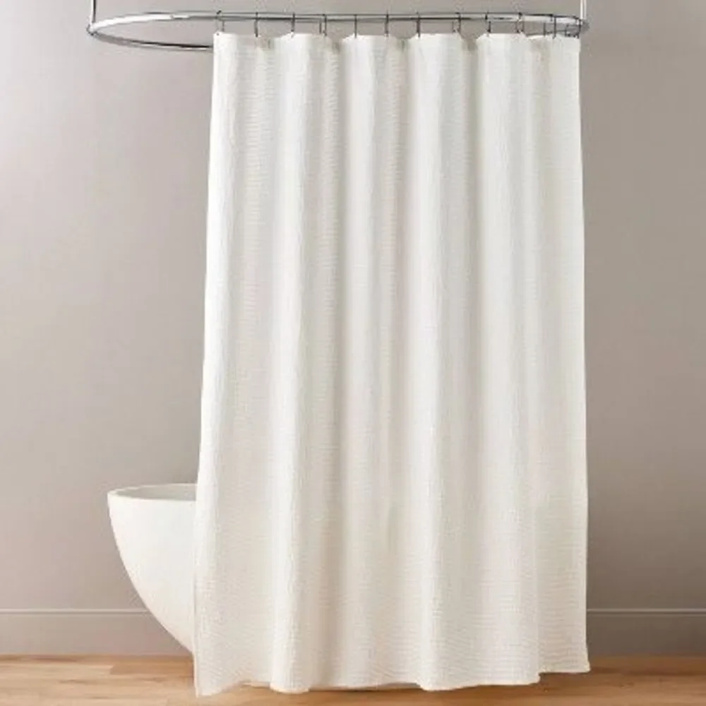 Hearth & Hand Magnolia Stripe Cotton Matelassé Shower Curtain 72x72